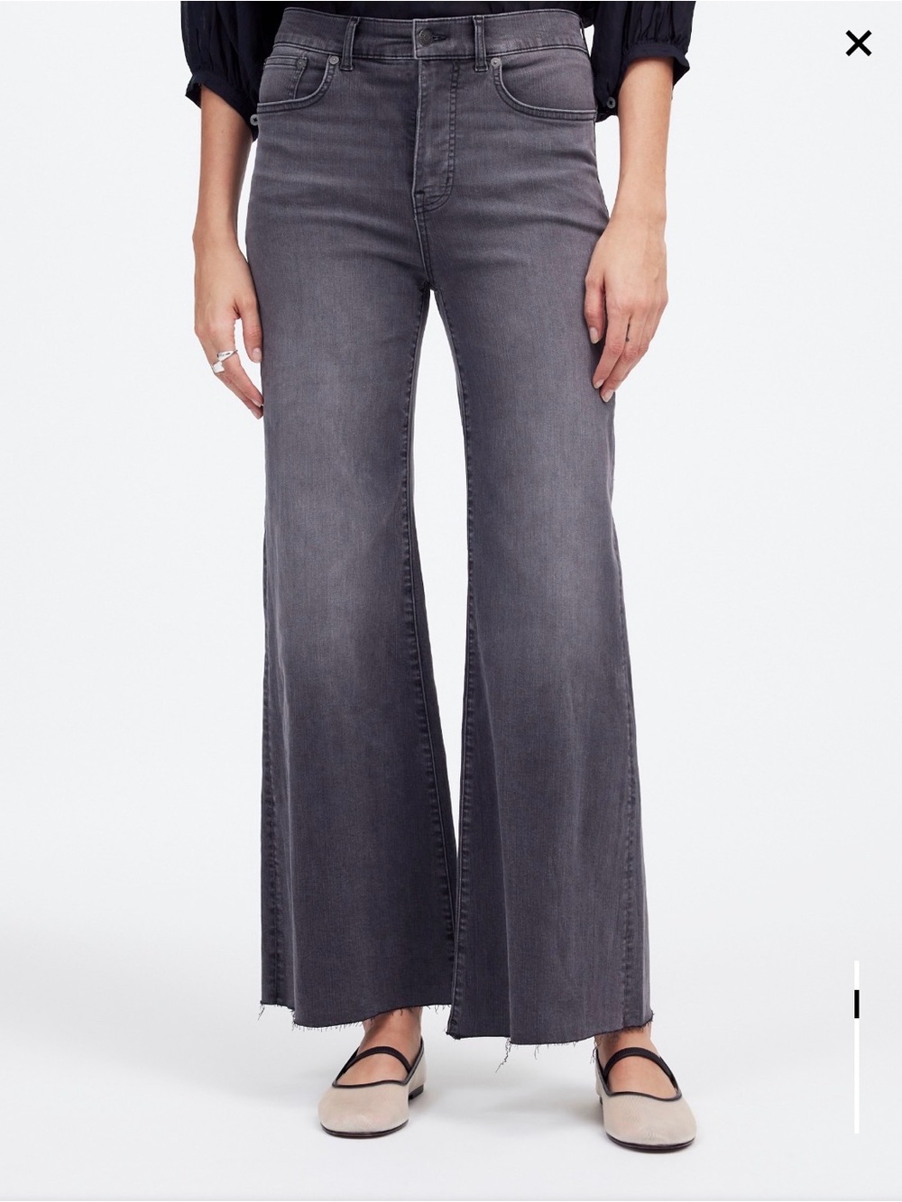 Madewell High-Rise Wide Leg Jeans in Washed Gray